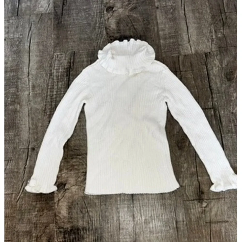 Gymboree Girls White Cable Knit Sweater Vest 100% Cotton Size S 5-6 Classic